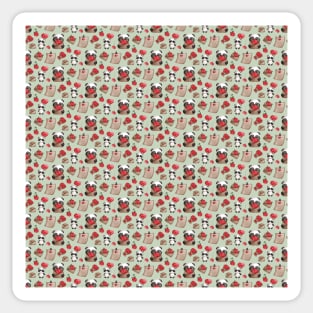 Cute Panda Bear Pattern for Valentine's Day Sticker